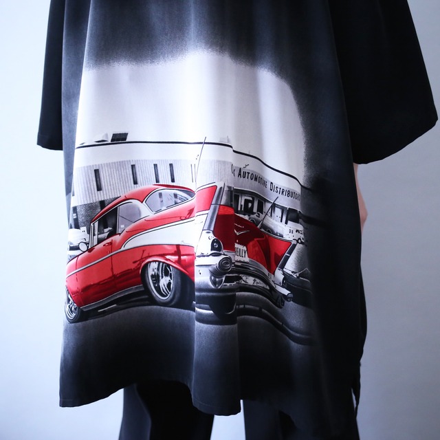 XXXXL super over silhouette front and back car graphic h/s shirt