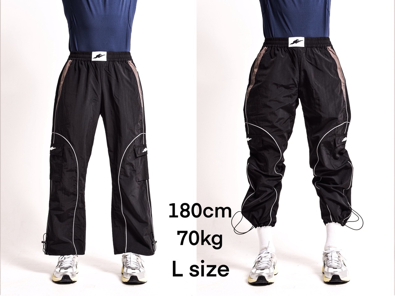リフレクトカーゴパンツ　ブラック