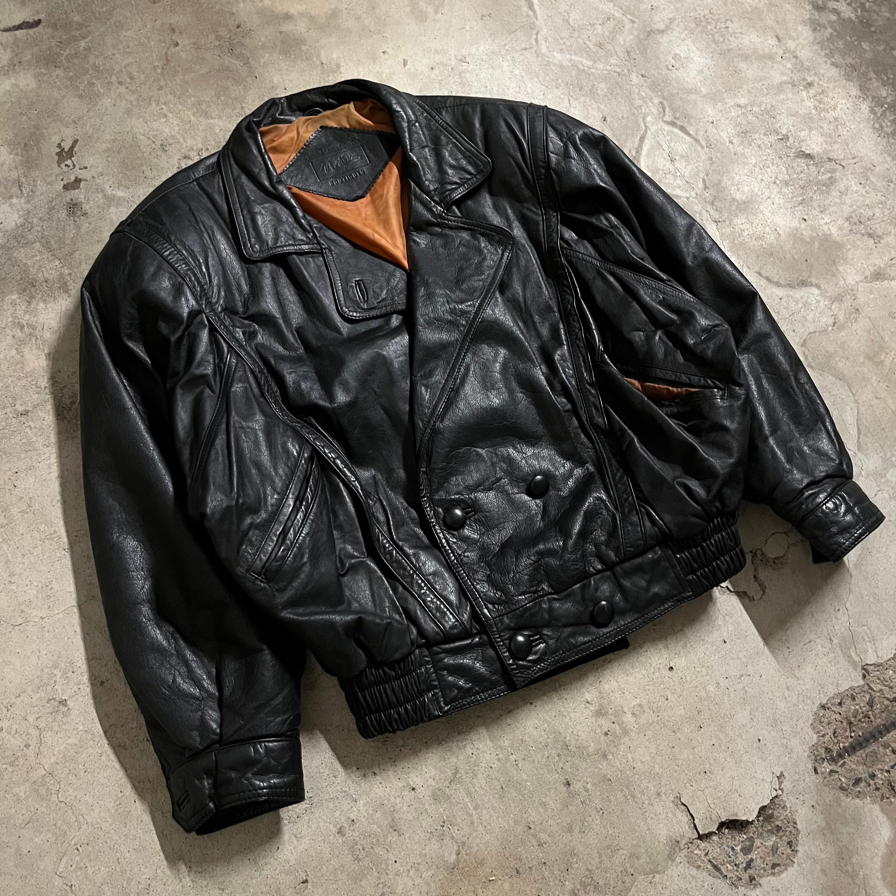 90s短丈　leather blouson 80s 着画あり