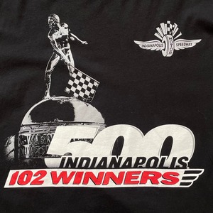 【INDYCAR】メキシコ製 インディ500 ロゴ プリント レーシング Tシャツ バックプリント 袖プリント  XL ビッグサイズ US古着