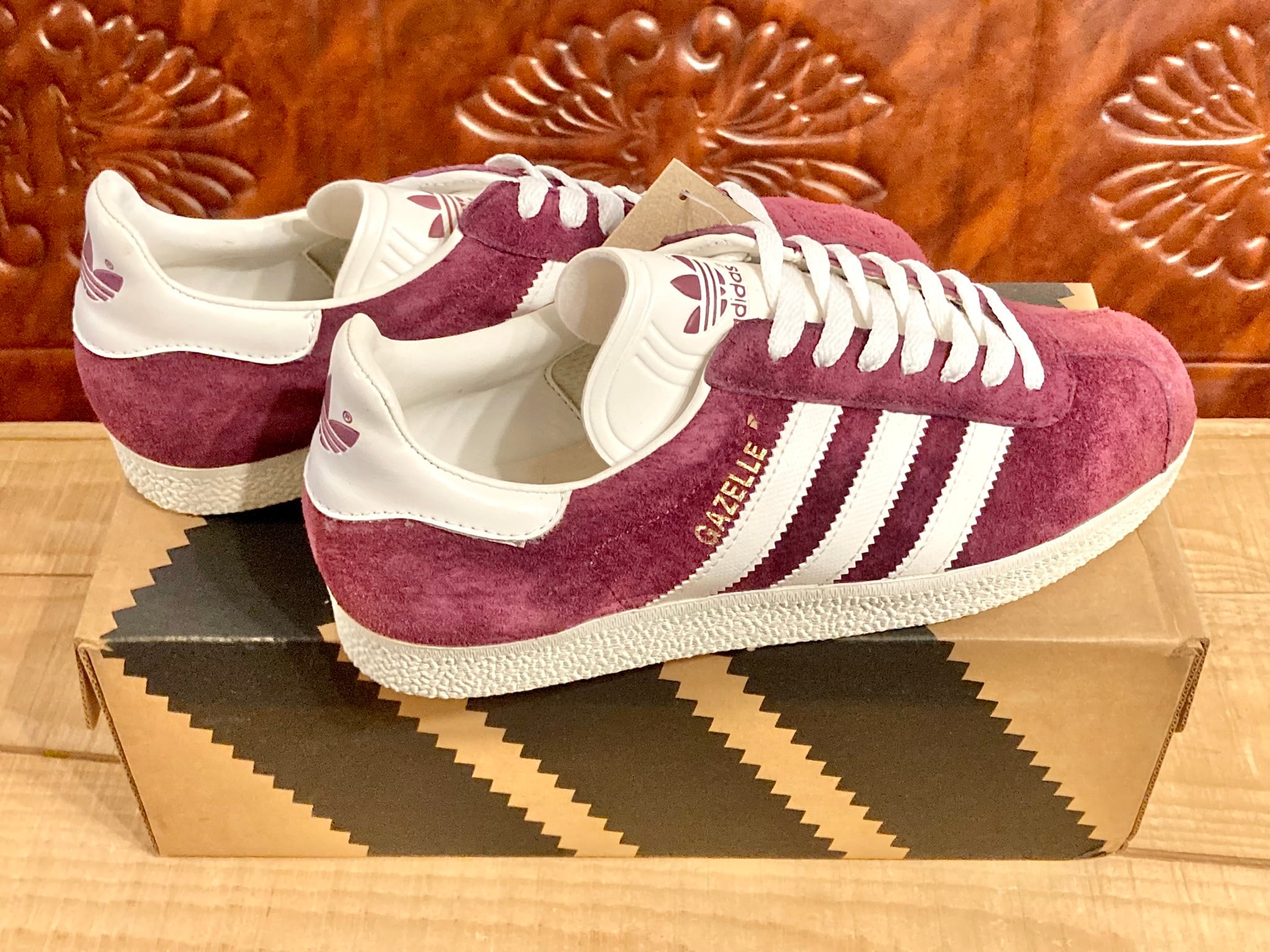 アディダス　ガゼル　ワイン　24.5 adidas（アディダス） GAZELLE（ガッツレー ガゼル）ワインレッド/白 7