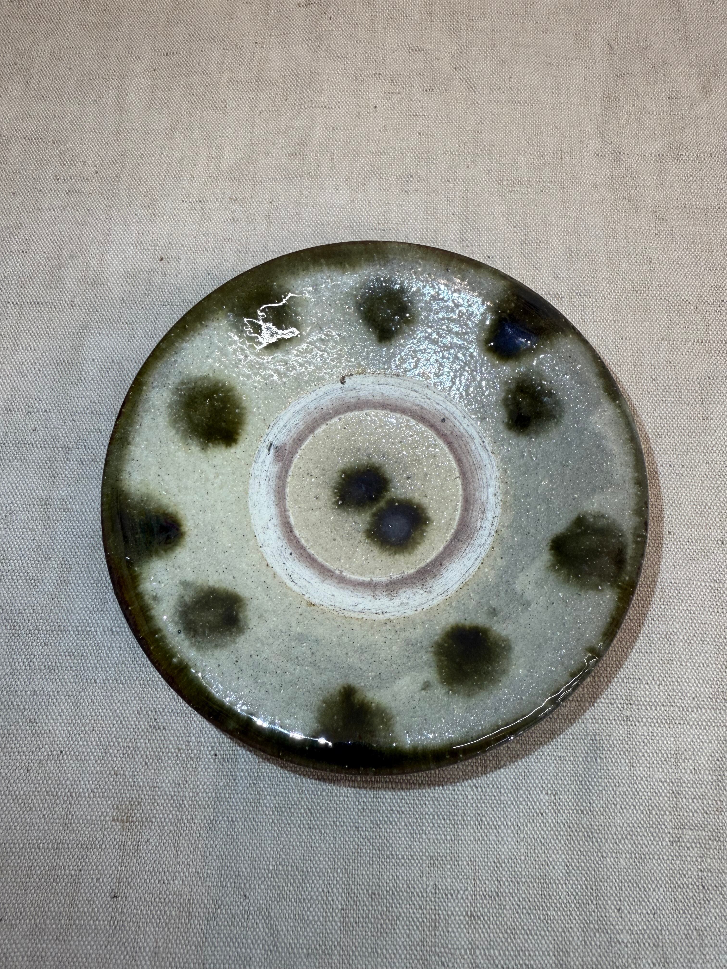横田屋窯 4寸皿 点打ち 呉須