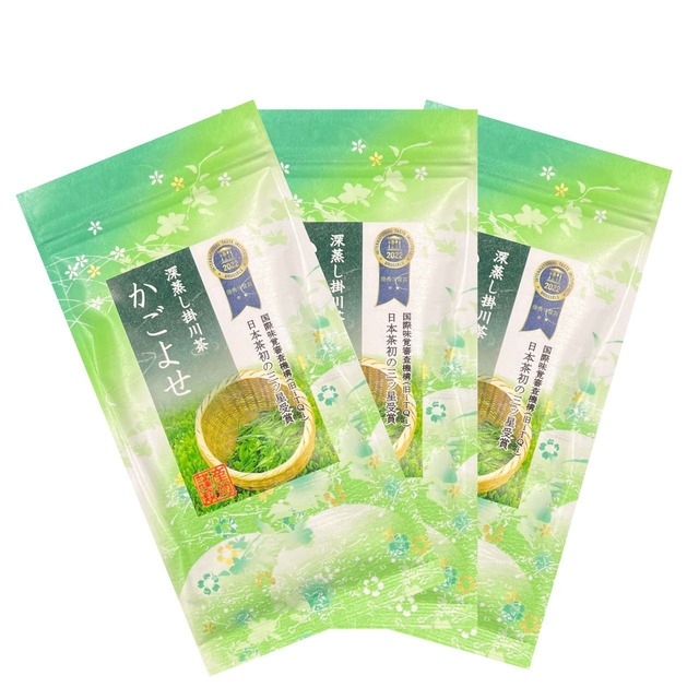 深むし煎茶 かごよせ 100g✕3袋