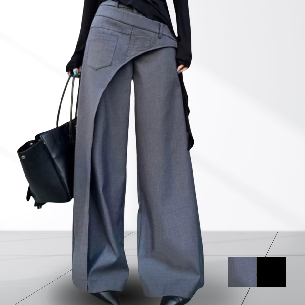 ポケットラップアシンメトリーパンツ【2col】 0417