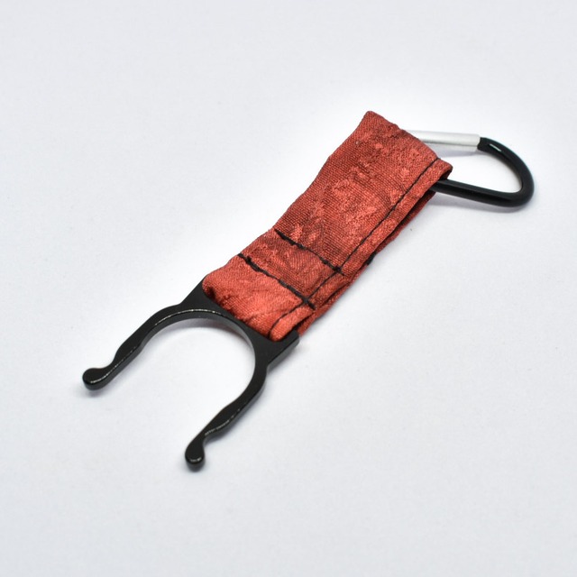 帯 ペットボトルホルダー ボトルクリップ リメイク 日本製 花柄 赤 ブラック - PET bottle holder