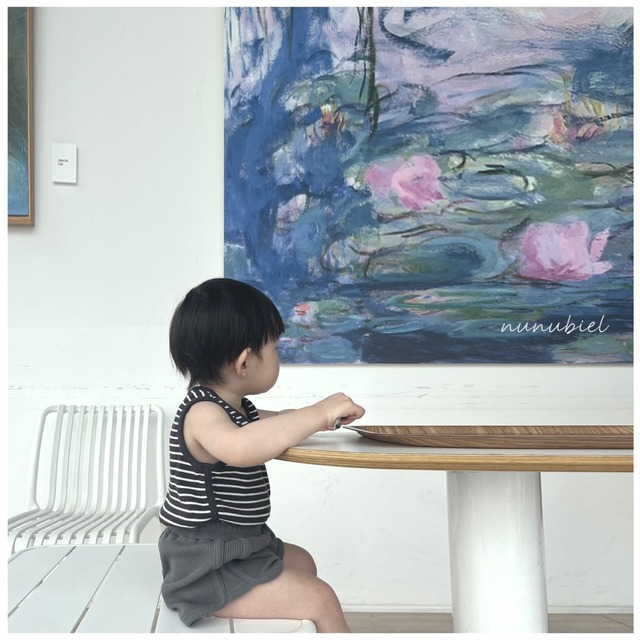 【即納】stripe ribbed t-shirts / nunubiel(韓国子供服:ノースリーブ)