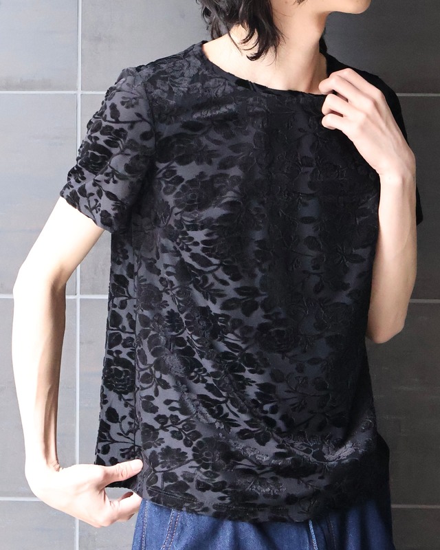floral flocky design top
