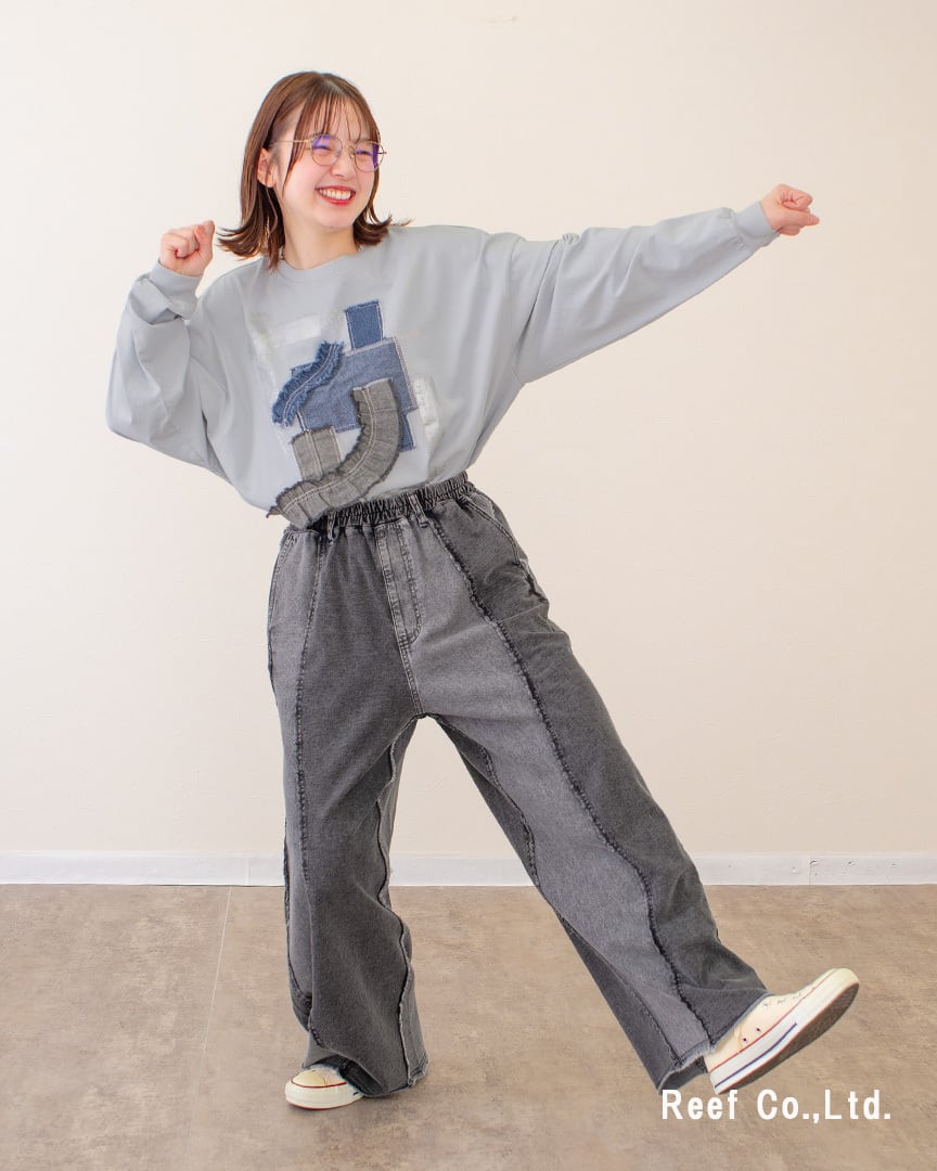 ケミカル裏毛デニムウェーブパンツ】 YT-226971 Brand：ミリロピュール