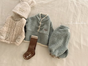 【valu bebe】フリースボアジョガーパンツ ミント 60〜80cm  241102