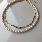 ［全2色］淡水パール　2連ネックレス