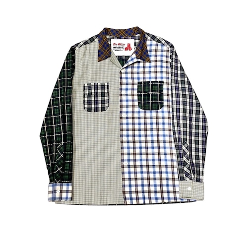 AL’S ATTIRE × BEAMS PLUS - Open Collar Switching Check Shirt (size-L) ¥13000+tax