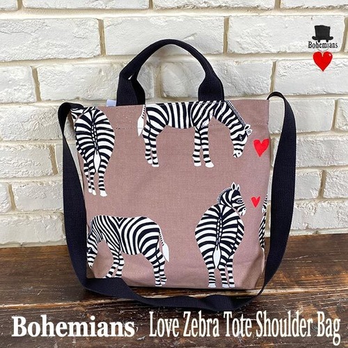 LOVE ZEBRA TOTE SHOULDER BAG GOLD ラブ ゼブラ トート ショルダー バッグ ゴールド BOHEMIANS ボヘミアンズ 日本製