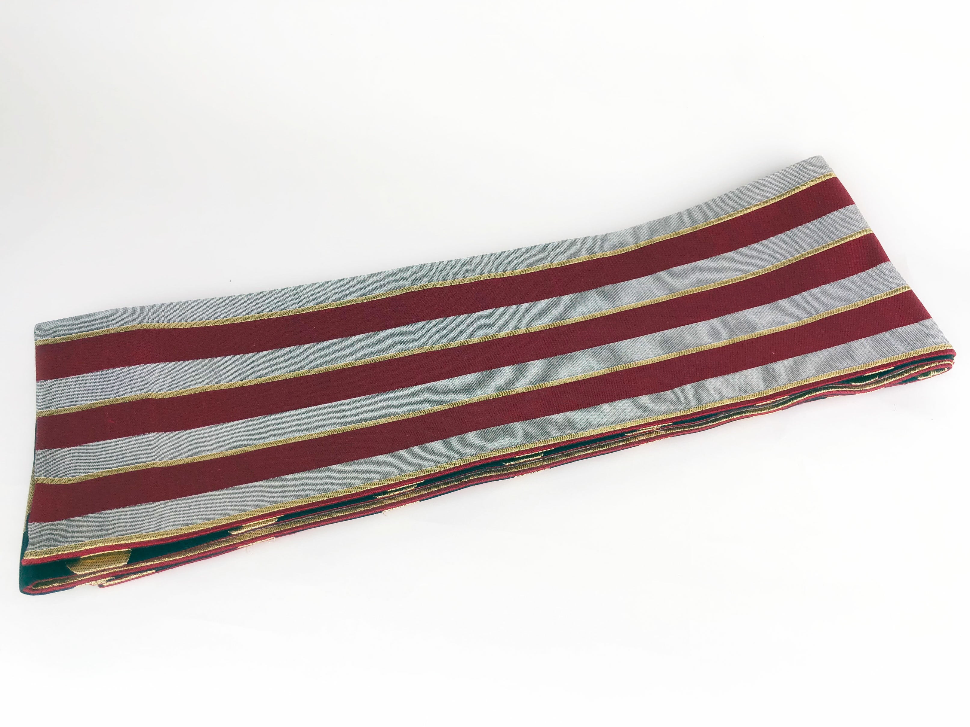 西陣半幅帯 コインドット×ストライプレッド | 重宗玉緒 WEB SHOP