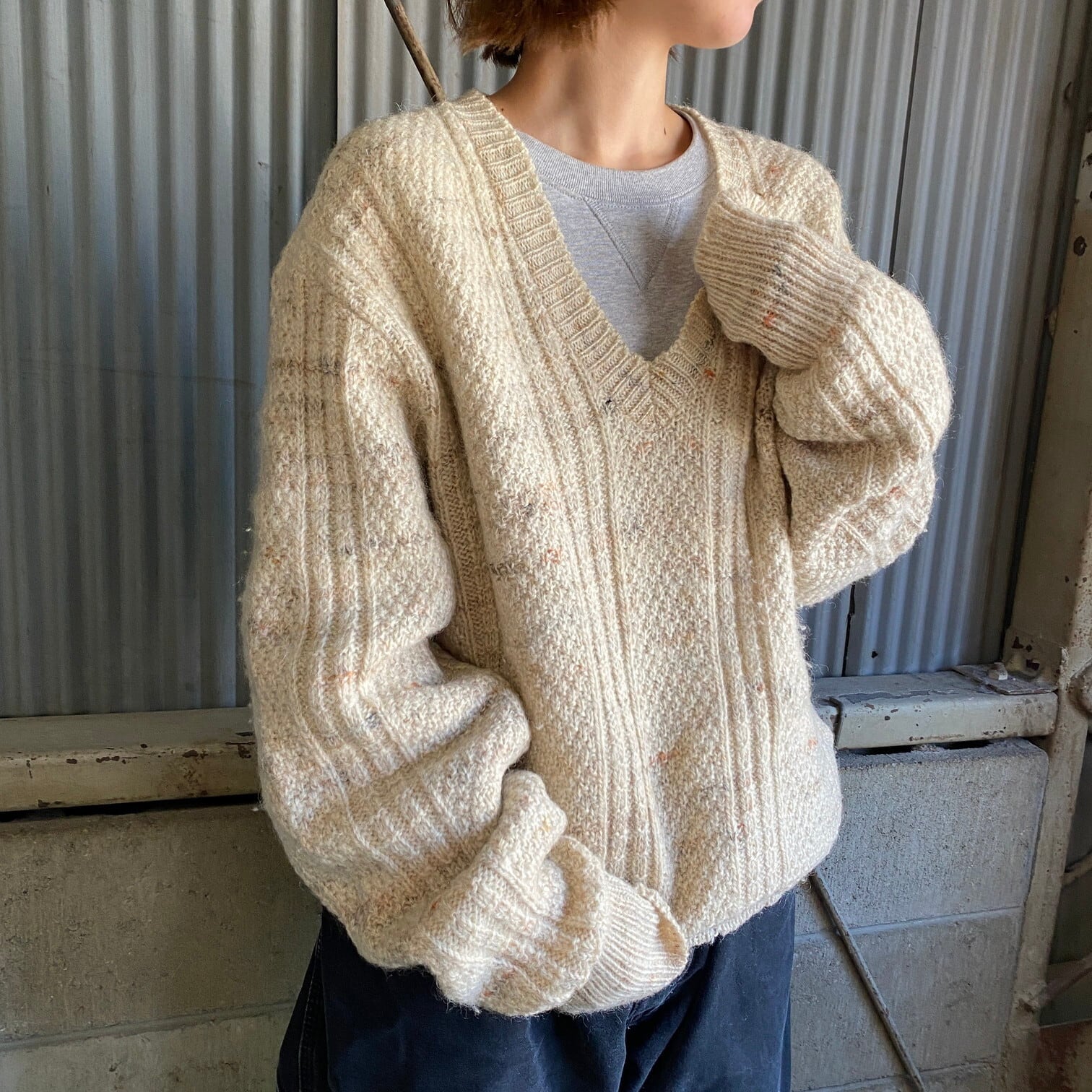 ペンドルトン PENDLETON Vネック ウールニットセーター メンズL /eaa288880