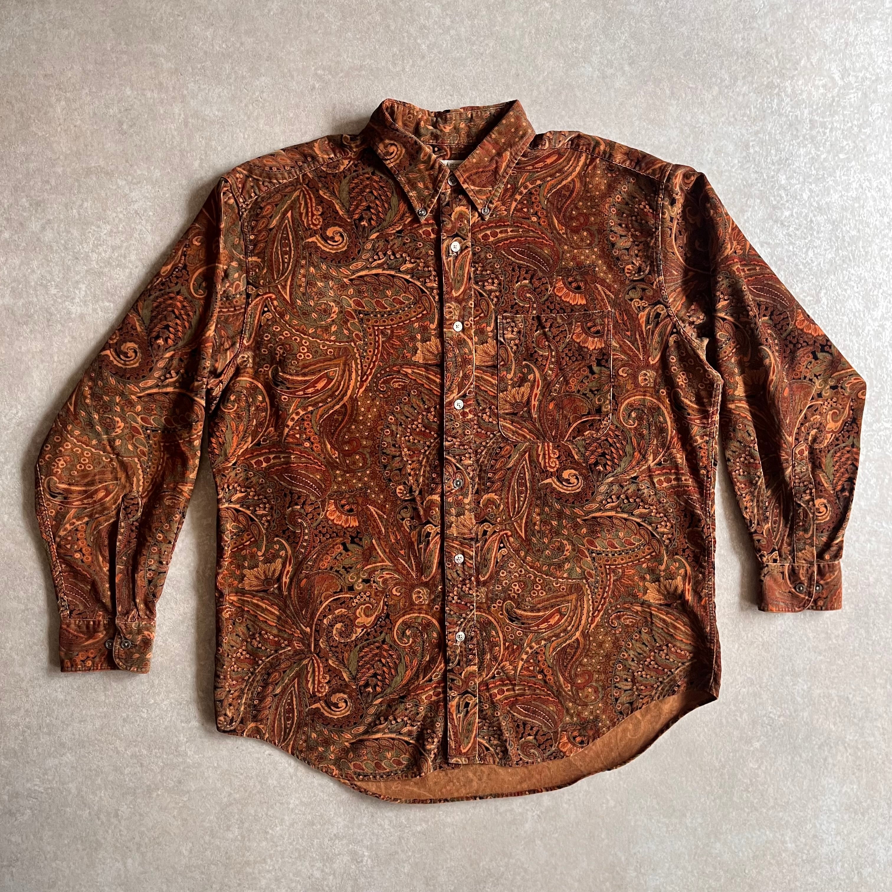 1980s BANANA REPUBLIC Corduroy Bandana Shirt L G687