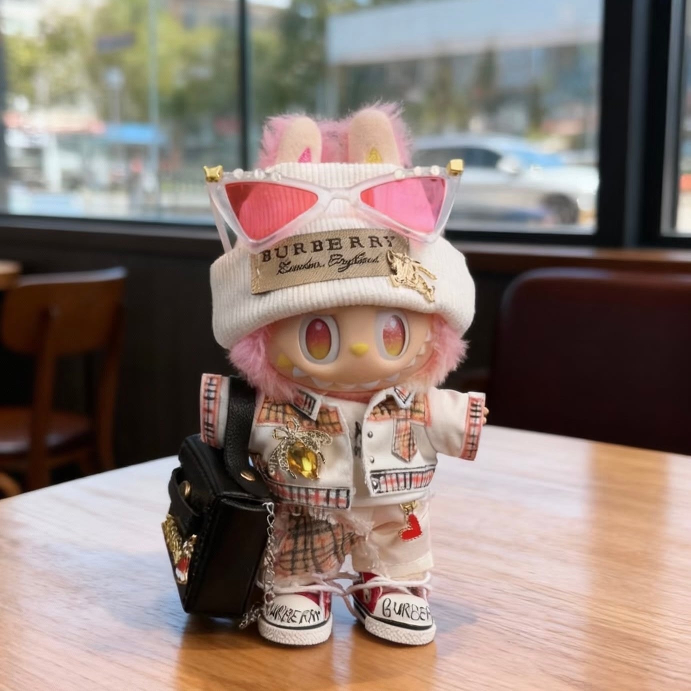 バッグ・シューズ付き!高級感ある Labubu おしゃれ着せ替えセット(全7点)15-17cm対応 シックで可愛いコーデ 大人かわいい the monsters