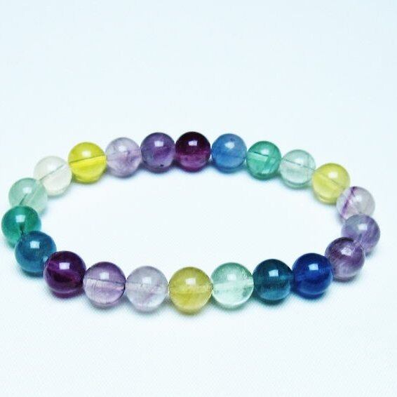 フローライト ブレスレット 9mm 蛍石 螢石 ブレス 一点物 メール便可 [M便 1/10] 111-45674