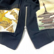 【hoodi45】 Remake Hoodie black × kimono