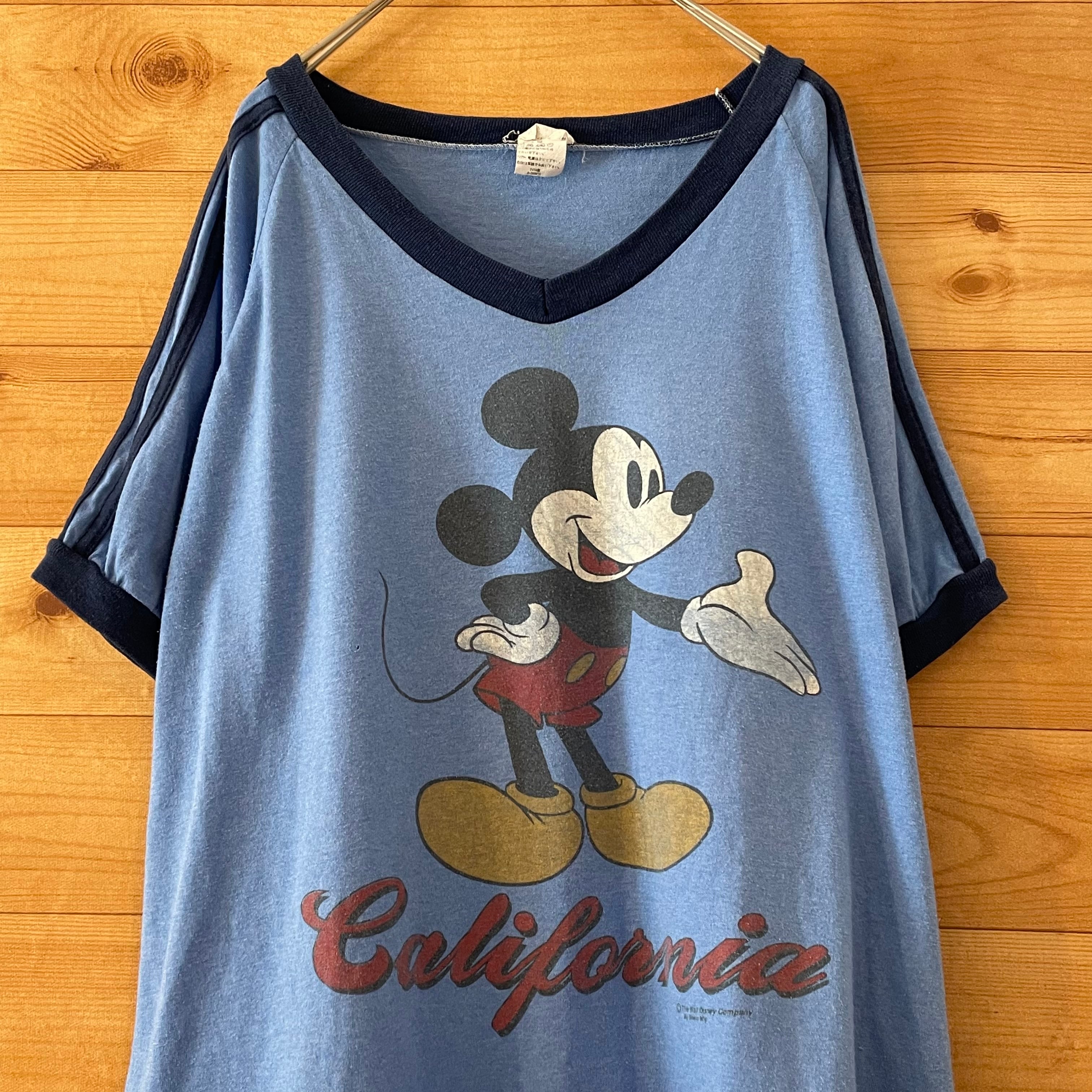 90s ディズニー ミッキーマウス 希少 Tシャツ イエロー XL