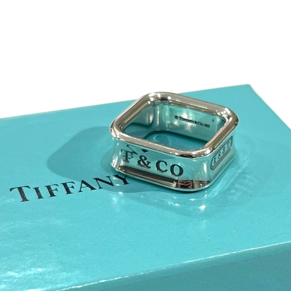 TIFFANY&CO.】【9-10号】2684 T&CO 1837 スクエアリング／シルバー925