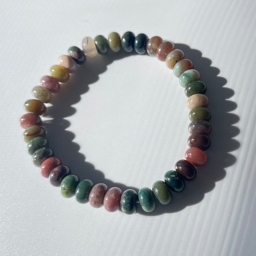 インディアンアゲート ブレスレット｜多彩な色が連なる一点もの
