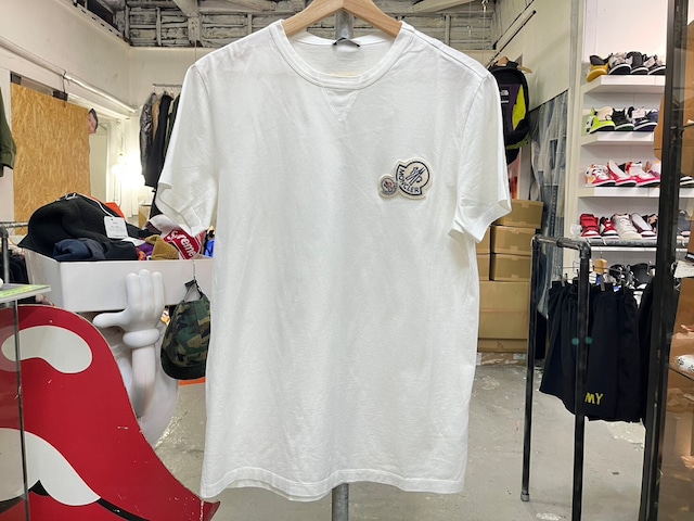 MONCLER DOUBLE PATCH LOGO TEE WHITE MEDIUM 69895