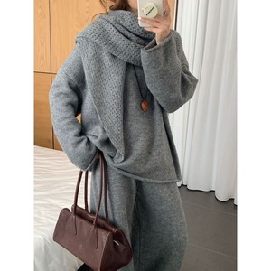 【Set-up】Knit Tops & Pants & Scalf 503941