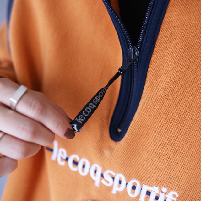 "le coq sportif" loose silhouette half-zip high-neck pullover