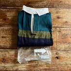 1980's DEADSTOCK L.L.Bean Striped RUGBY SHIRT Made in USA/Teal Blue xNavy/XL