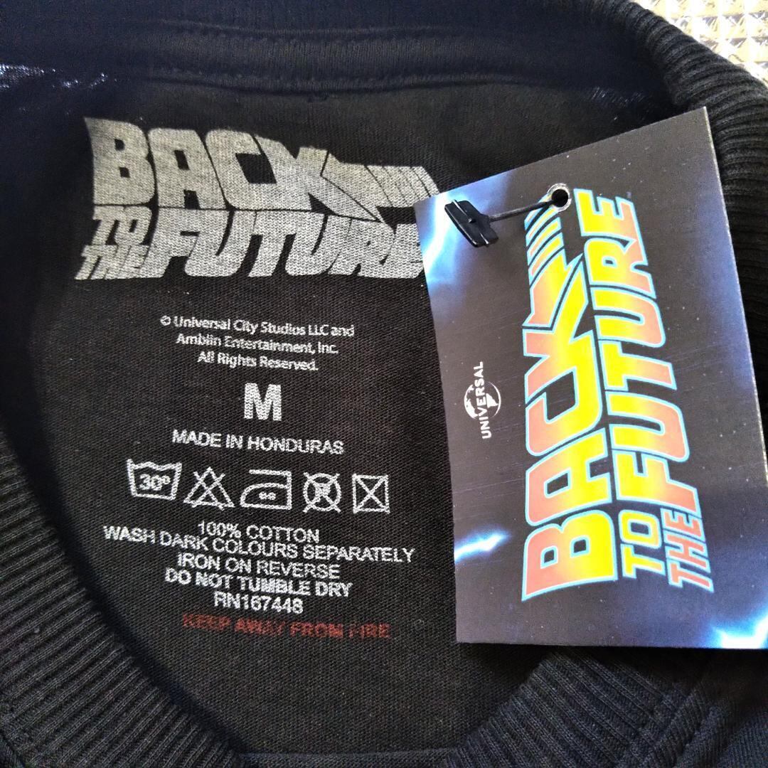 バックトゥザフューチャー Tシャツ M 実寸XLくらい 黒 ムービーT 新品