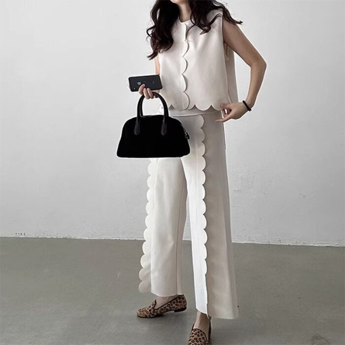 スカラップ トップス パンツ セットアップ 2color/3412741