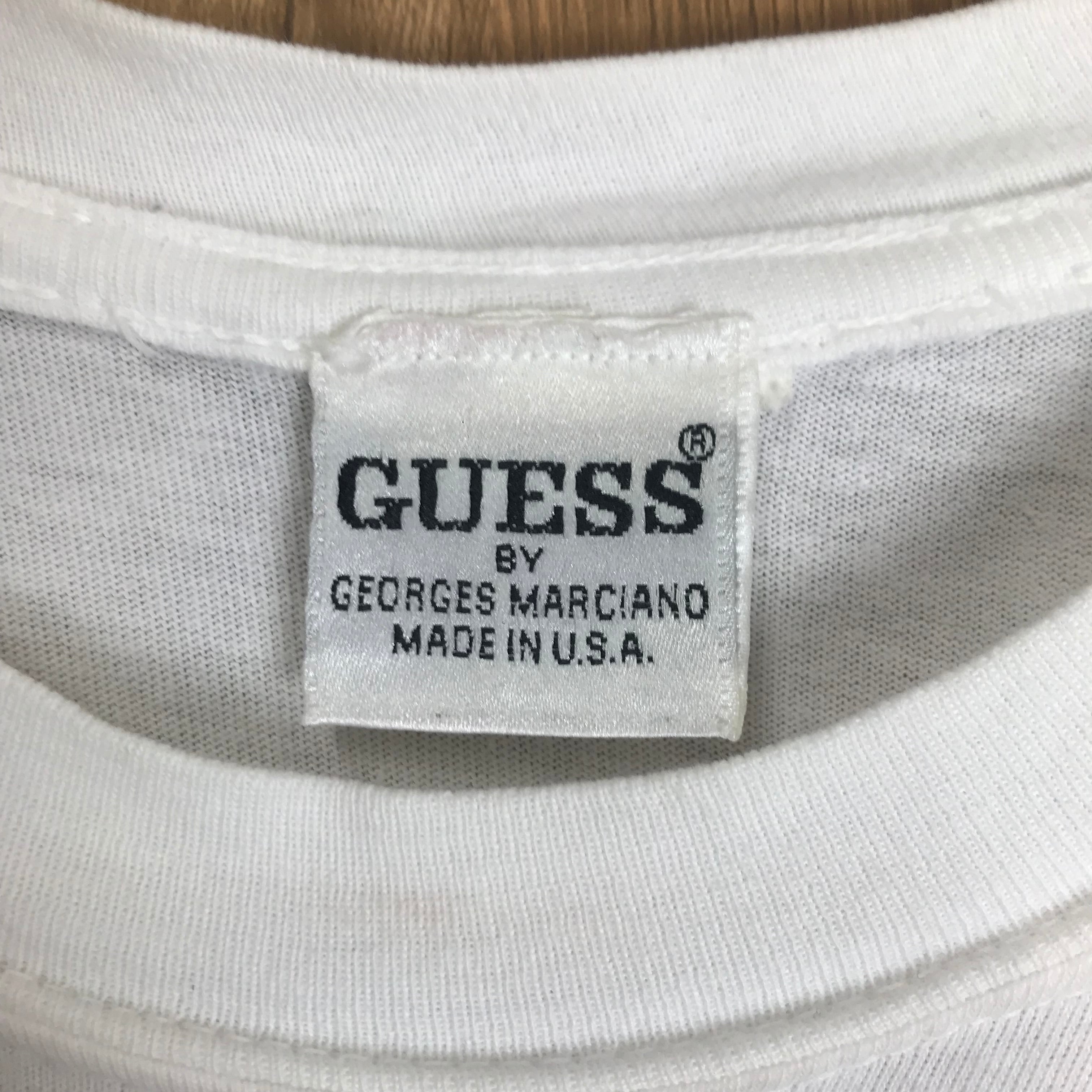☆USA製 90s VINTAGE GUESS プリント Tシャツ シングルステッチ メンズ
