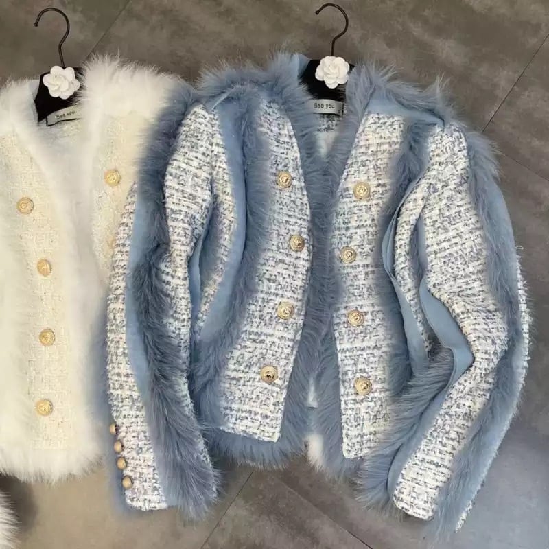 新品タグ付fashionnovaライトブルー ファージャケット水色ギャル 2