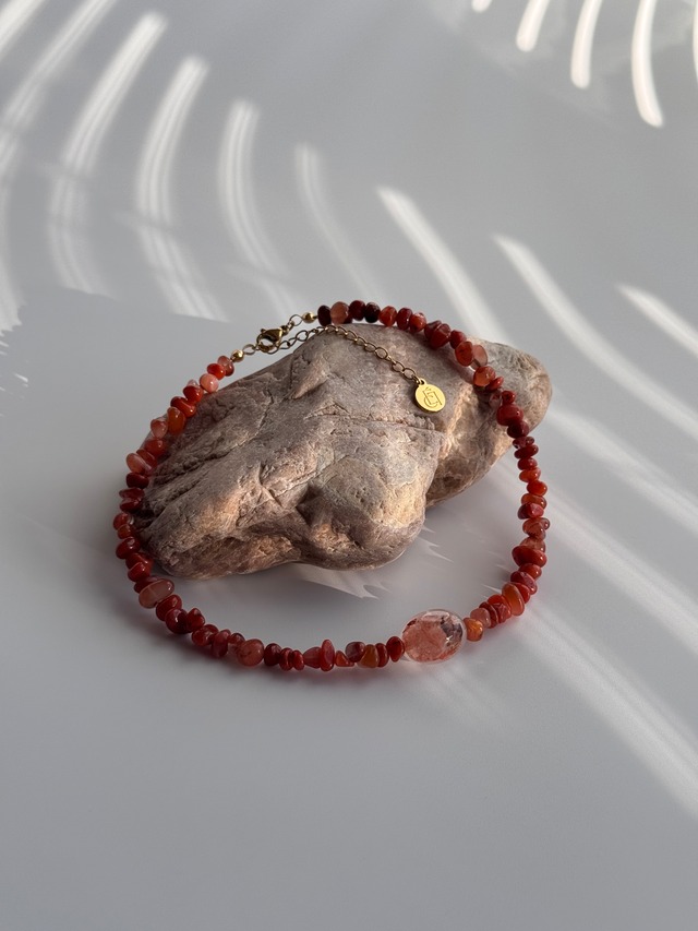 Carnelian choker necklace［GSN095］