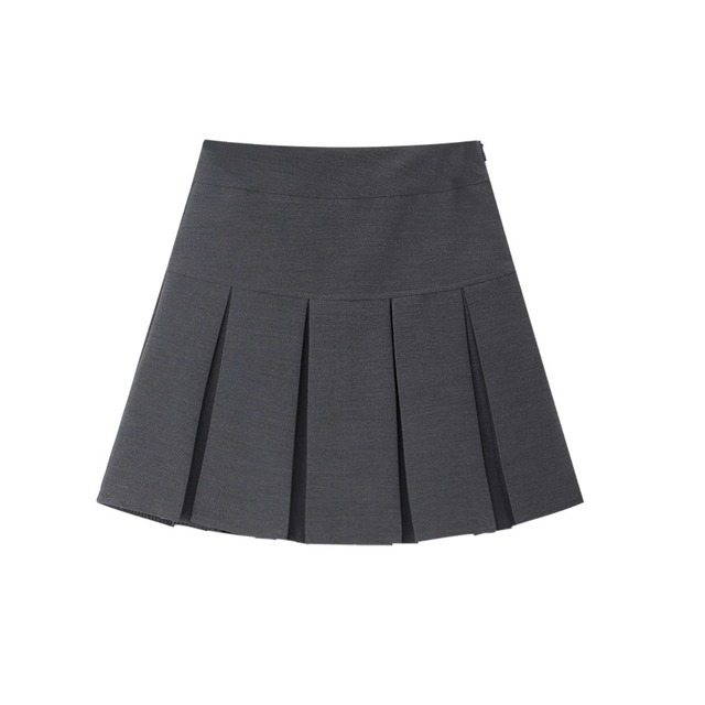 high waist pleats mini skirt