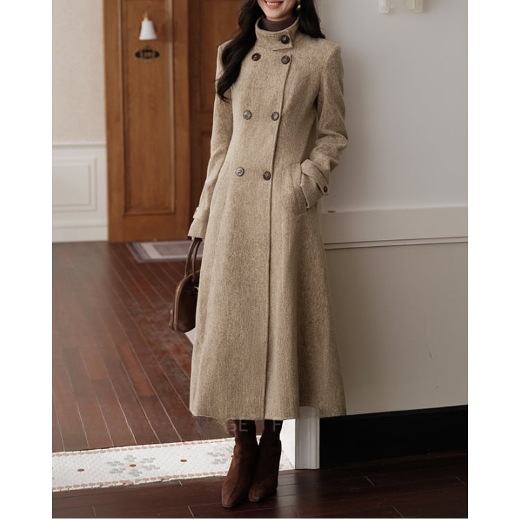 ダブルブレスト テーラード ロングコート YH9783