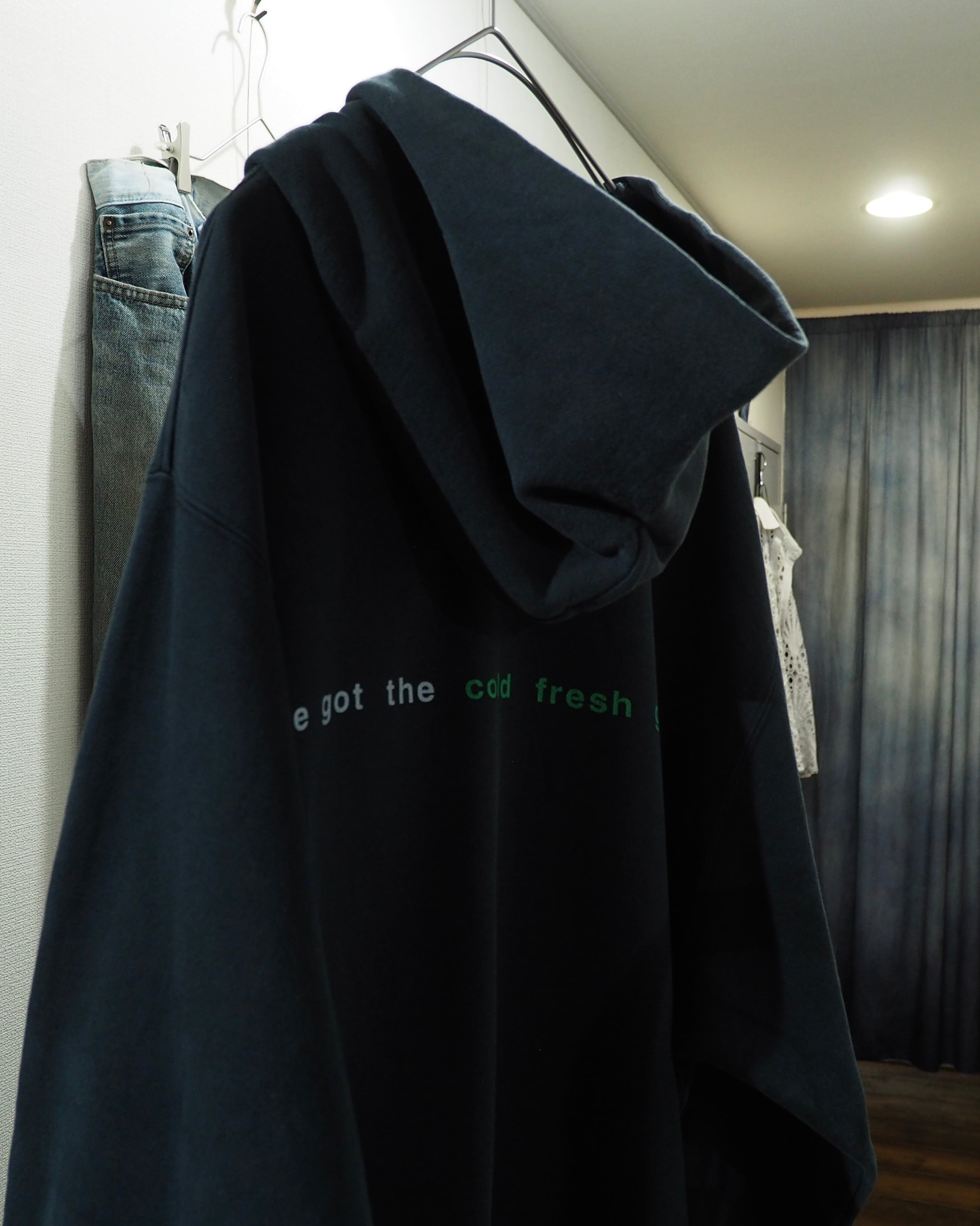 1990s " Good Groove " Beautiful Fade × Graphic Printed Vintage Loose Pullover Hoodie