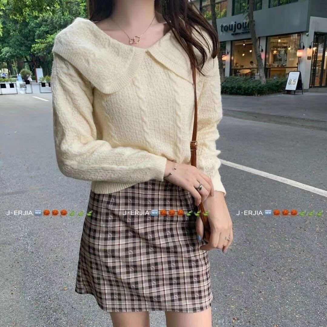 セーラーカラーニット