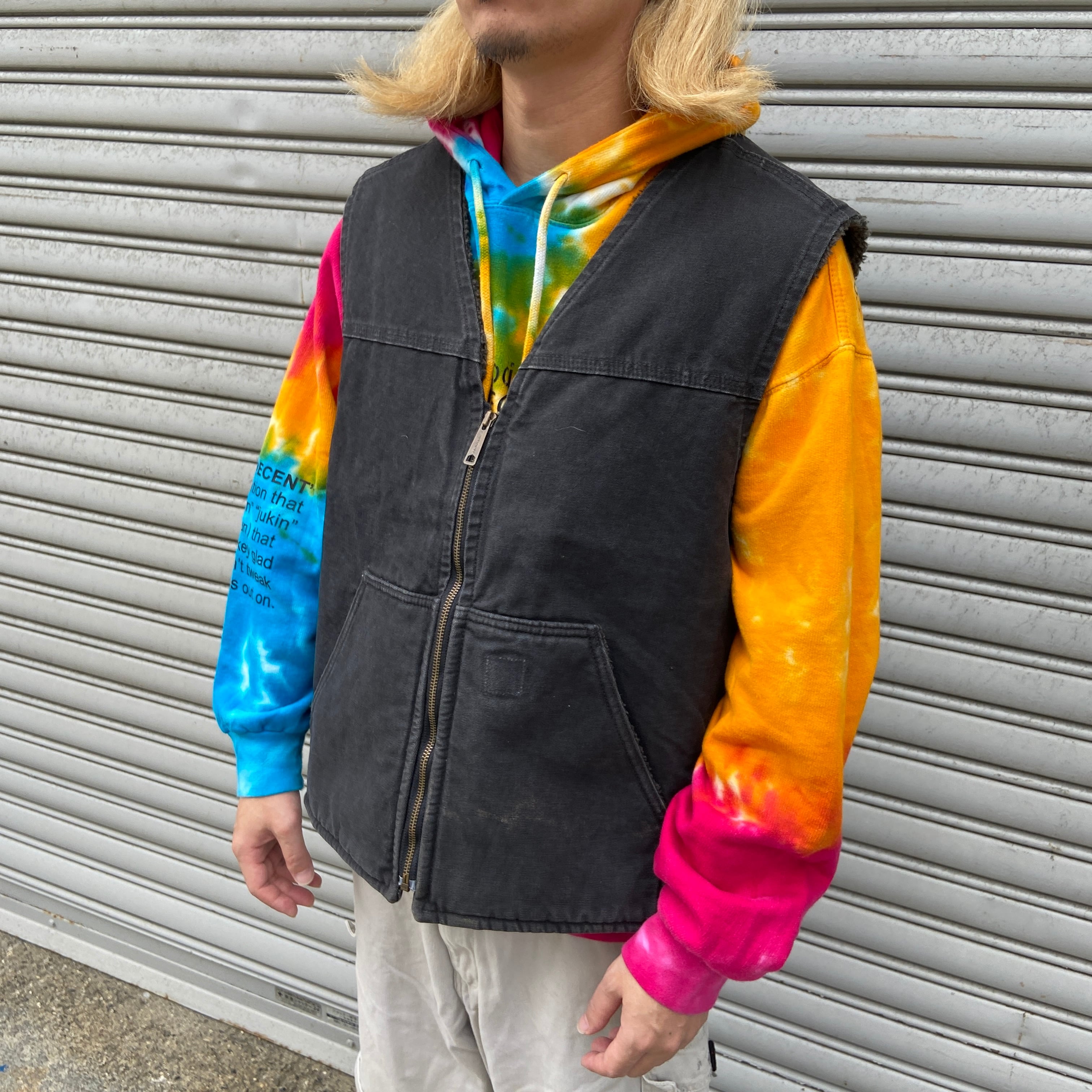 90s carhartt ダックベスト 裏ボア メキシコ製 ブラック 2XL