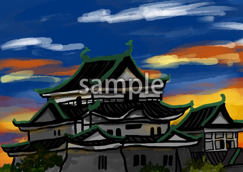 和歌山城 夕日