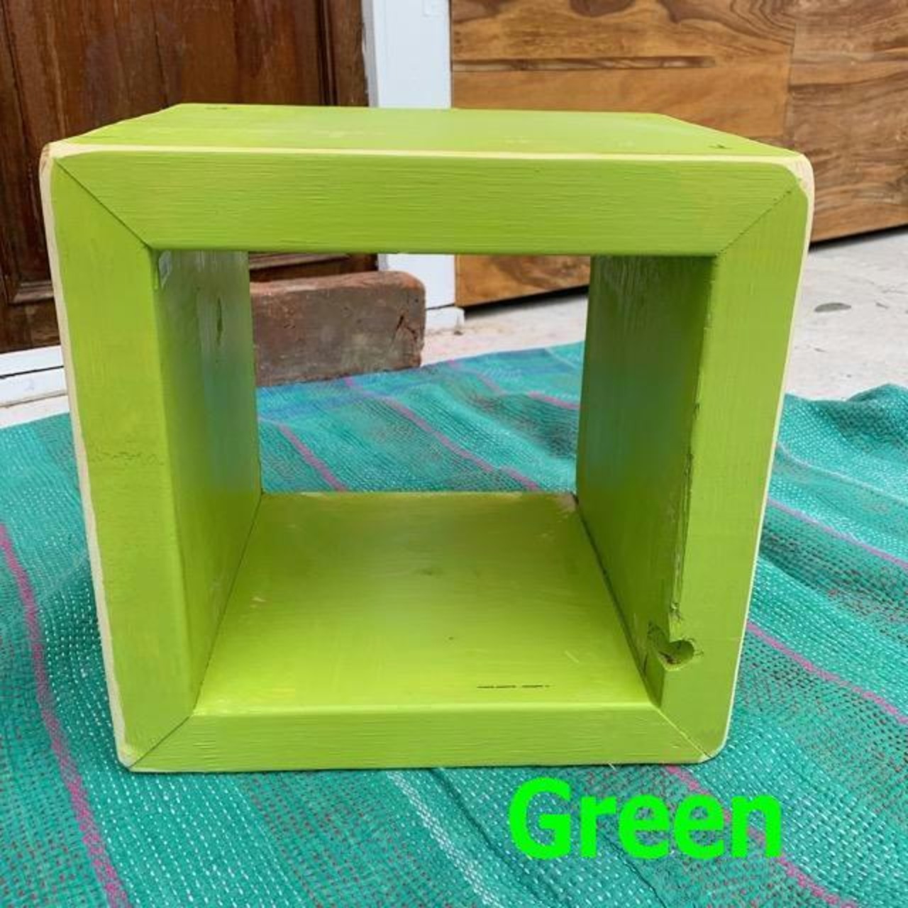 TOPANGA Furniture　カラフルウッドボックス　Sサイズ/グリーン　ピンク　ターコイズブルー　ホワイト　イエロー　レッド　受注生産可能　