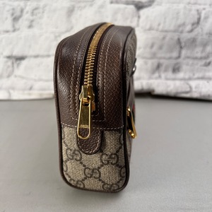 GUCCI グッチ GGスプリーム ウエストバッグ クラッチバッグ ブラウン A-13857