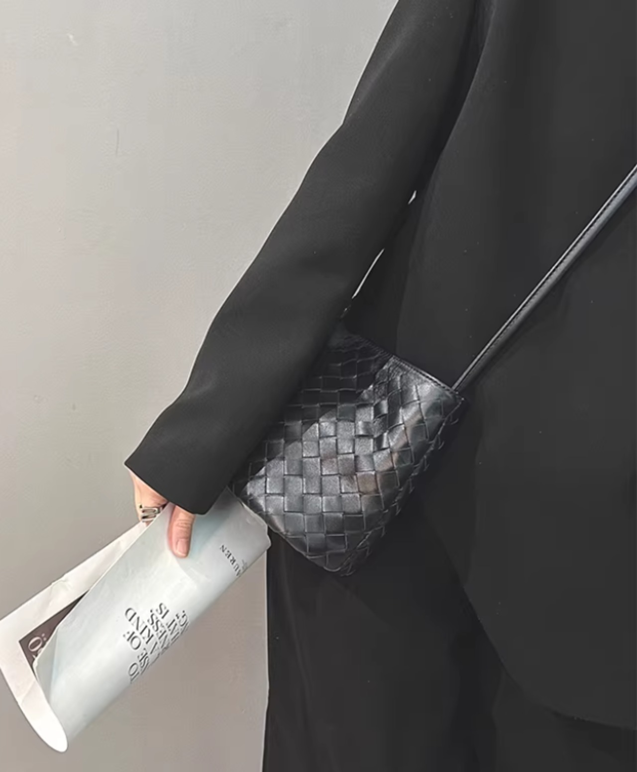 手作り羊革編みバッグ