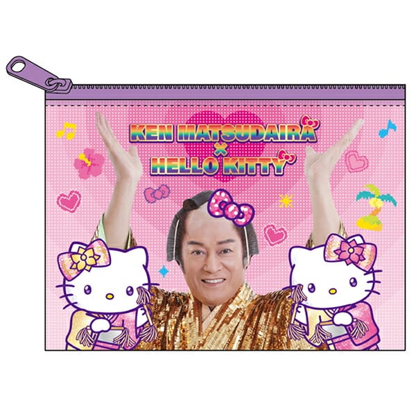 サンリオ マツケンサンバ×ハローキティ クリアフラットポーチ S