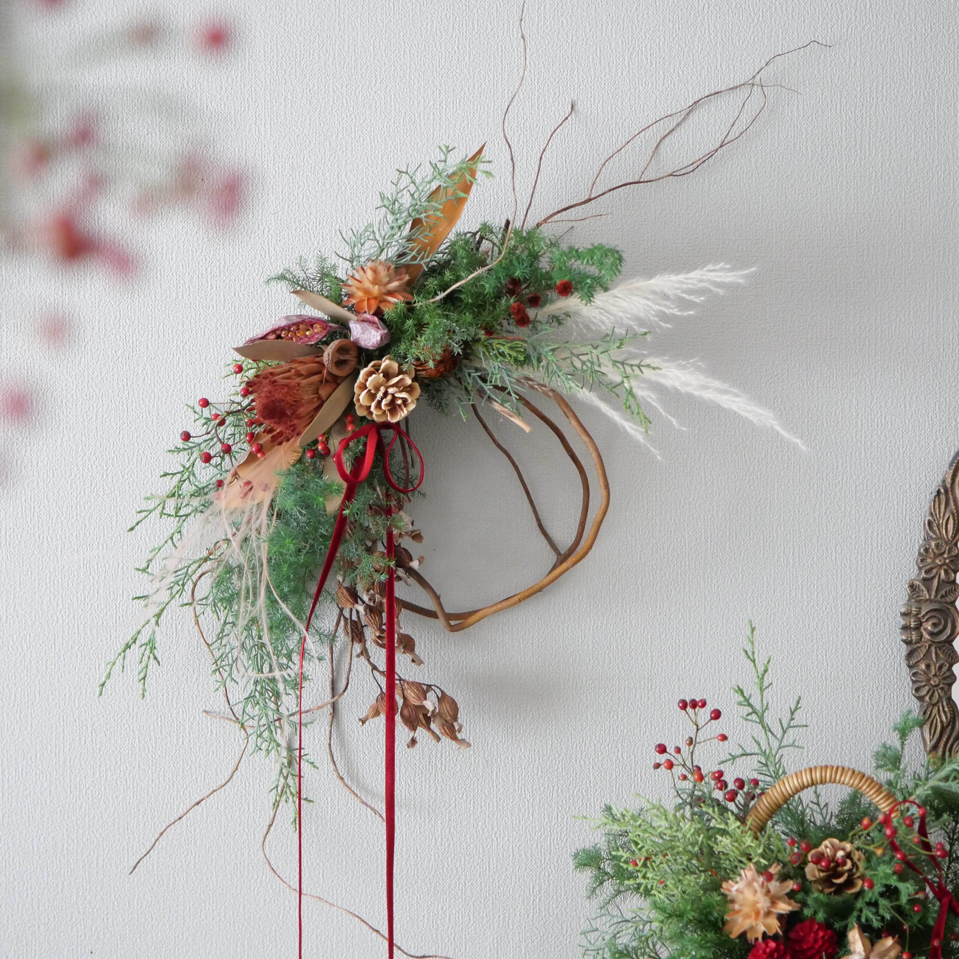 mimosa 春の花ミモザのワイヤーリース【季節限定商品】 | lafeuille