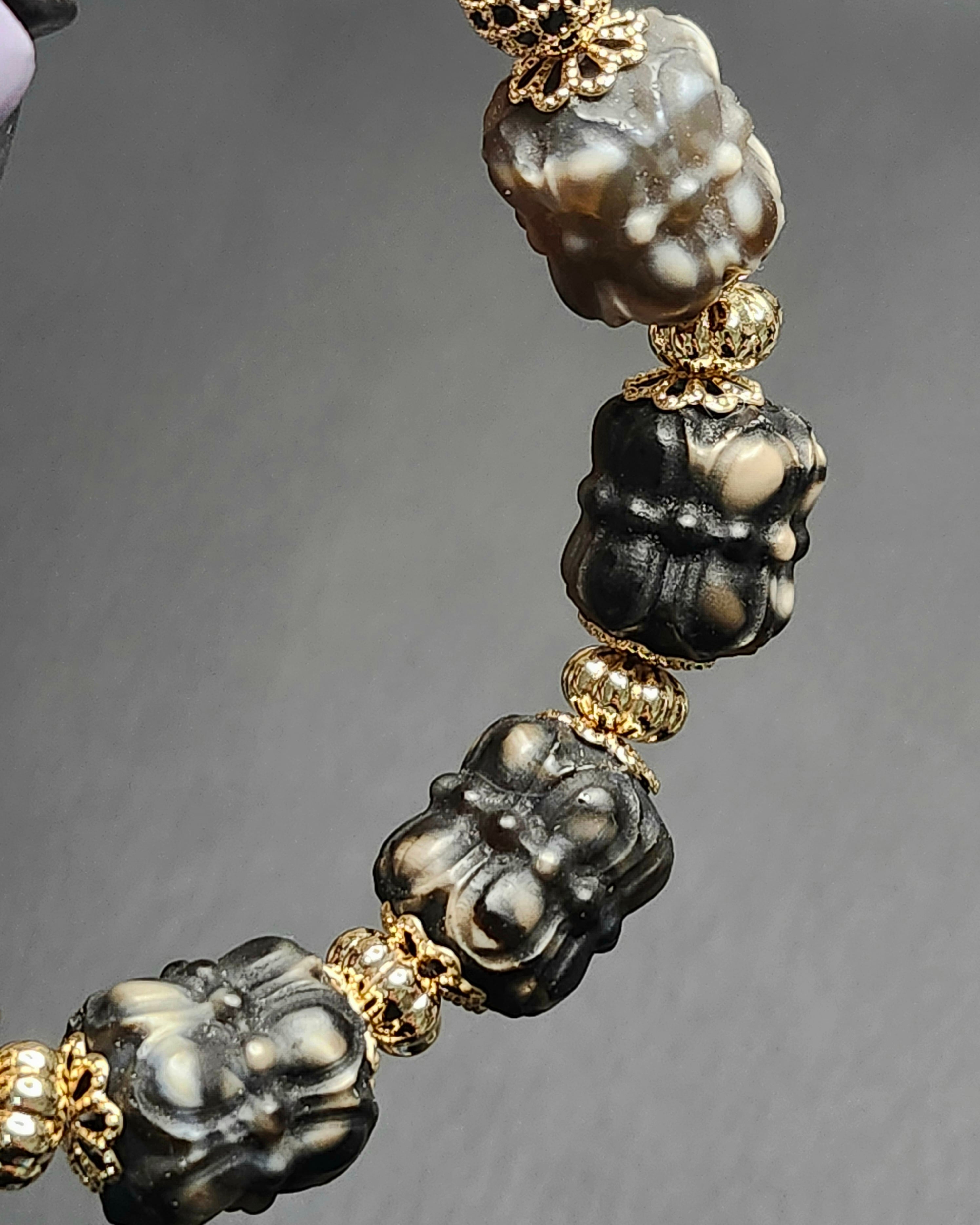 太極石ガネーシャ 夜桜瑪瑙 双頭蓮 水晶回紋珠 | STONE TRUTH