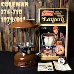 コールマン 275-710 1979年1月製造 ブラウン ツーマントル ランタン COLEMAN ビンテージ 隠れた名品 使用少ない美品 オリジナルグローブ 箱 取扱説明書付き