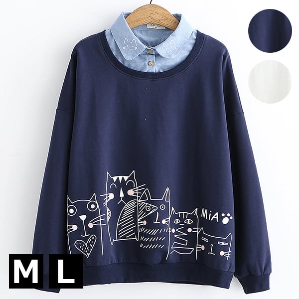 コーデ売り デニムシャツ＆刺繍 スウェットカーディガン 重ね着 トップス コーデ売り デニムシャツ＆刺繍 スウェットカーディガン 重ね着