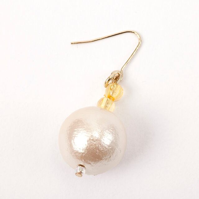 0021:一粒コットンパールピアス