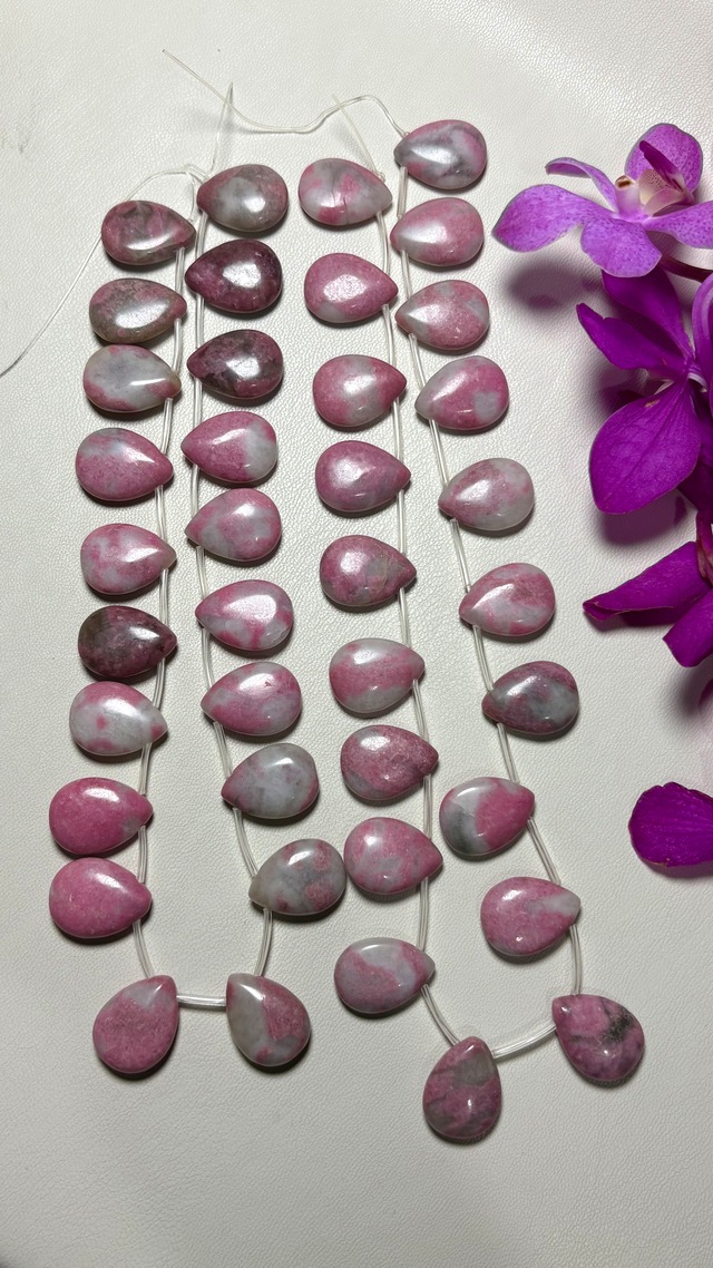Rhodonite Silica Tear Drop / ロードナイトシリカ ペアシェイプ